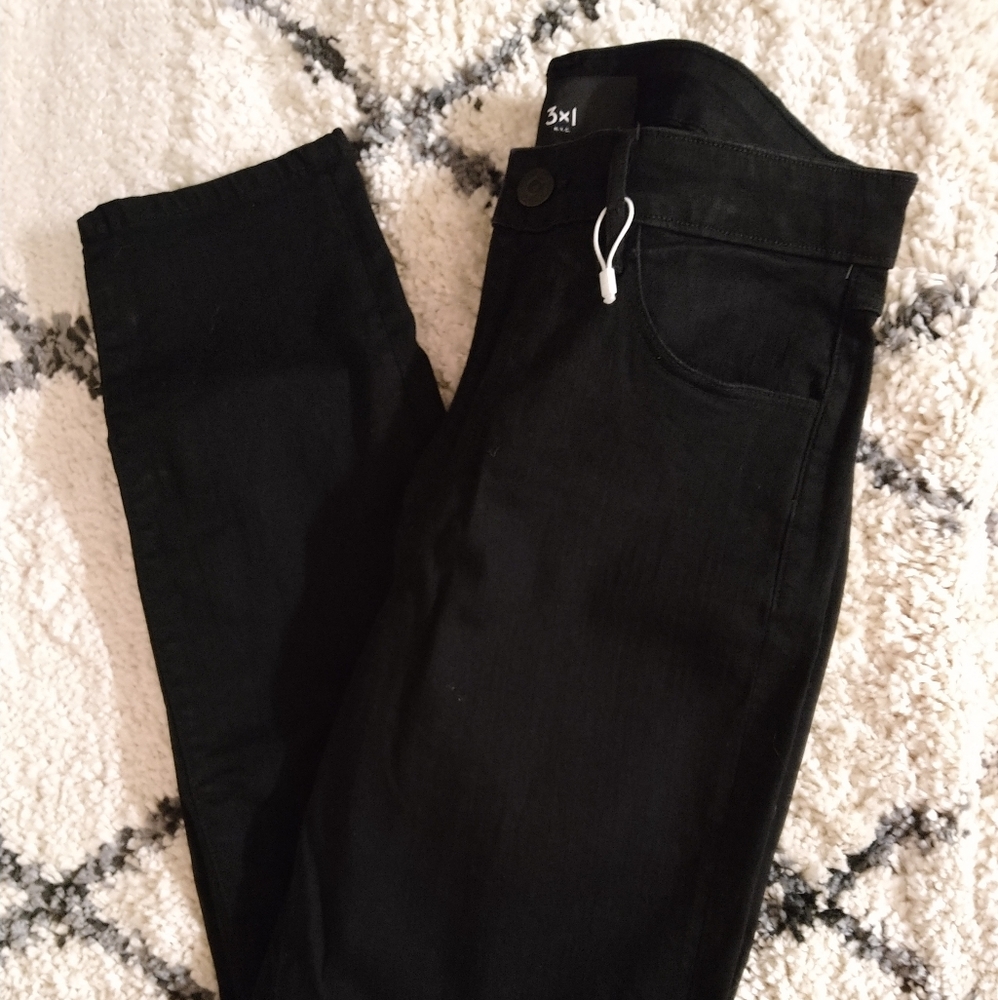 3x1 High rise black jeans with Channel Inseam